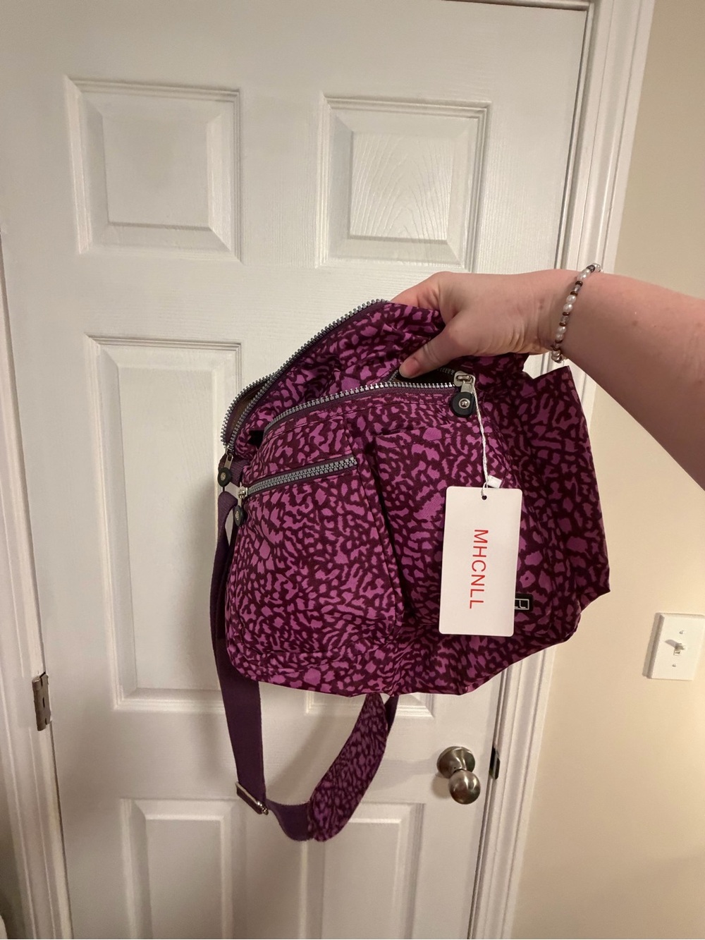 NEW- MHCNLL Purple Crossbody Bag with Anti Theft RFID Pocket- Water Resistant